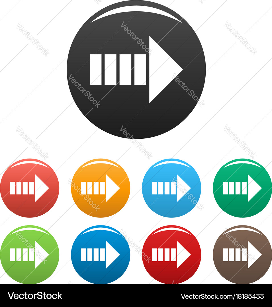Arrow icons set simple vector image