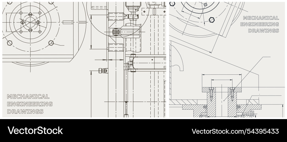 Blueprint set engine line drawing Blueprint set engine line drawing vector image