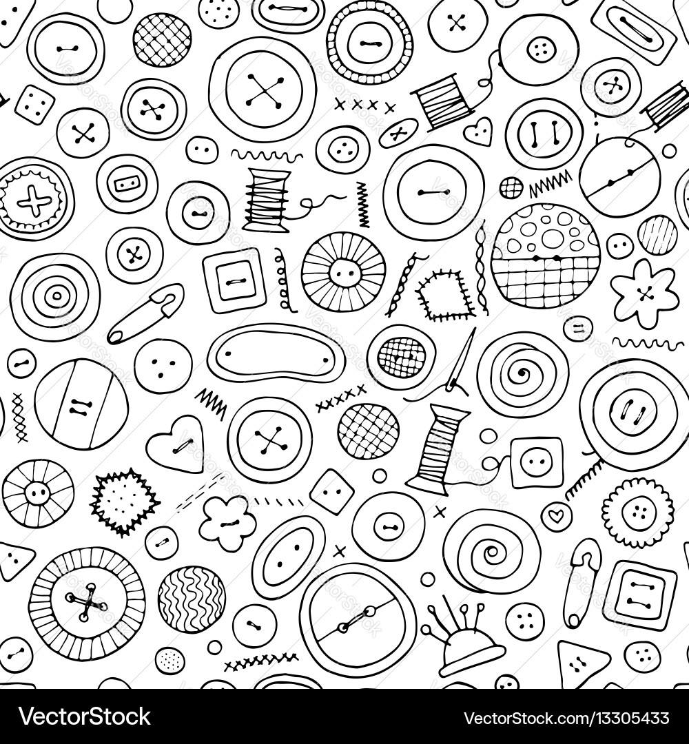 Buttons seamless pattern for your design vector image