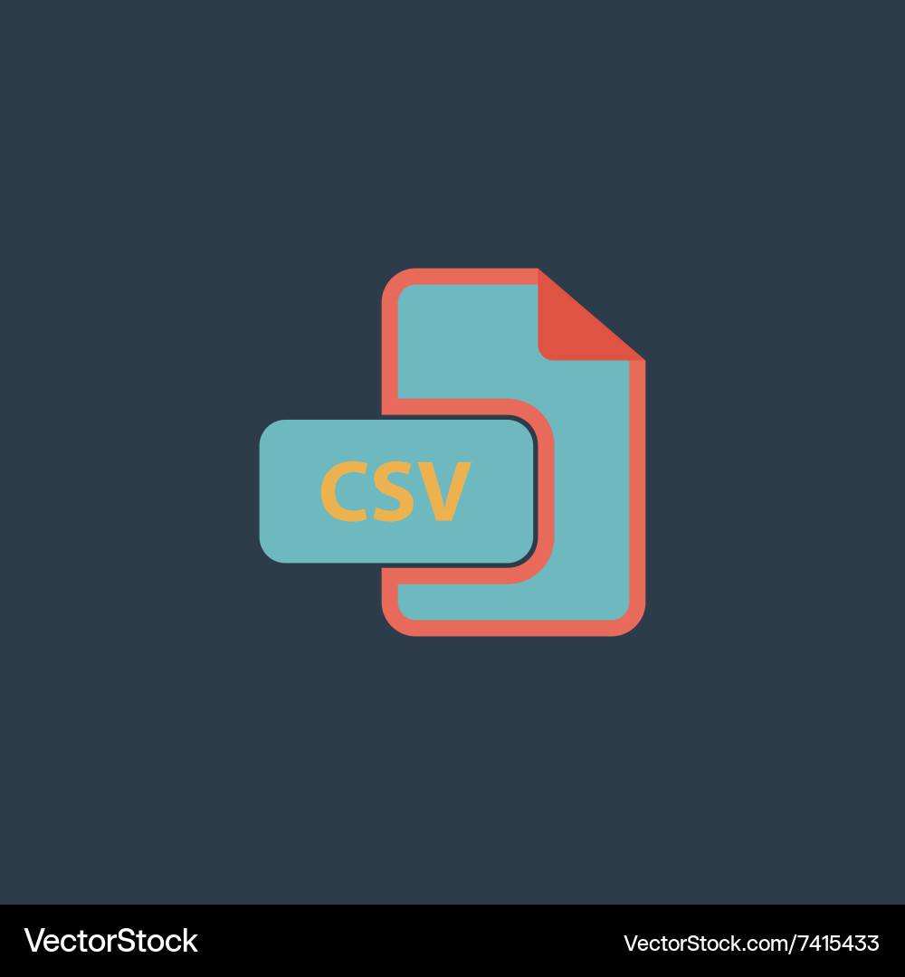 Csv extension text file type icon Vector Image