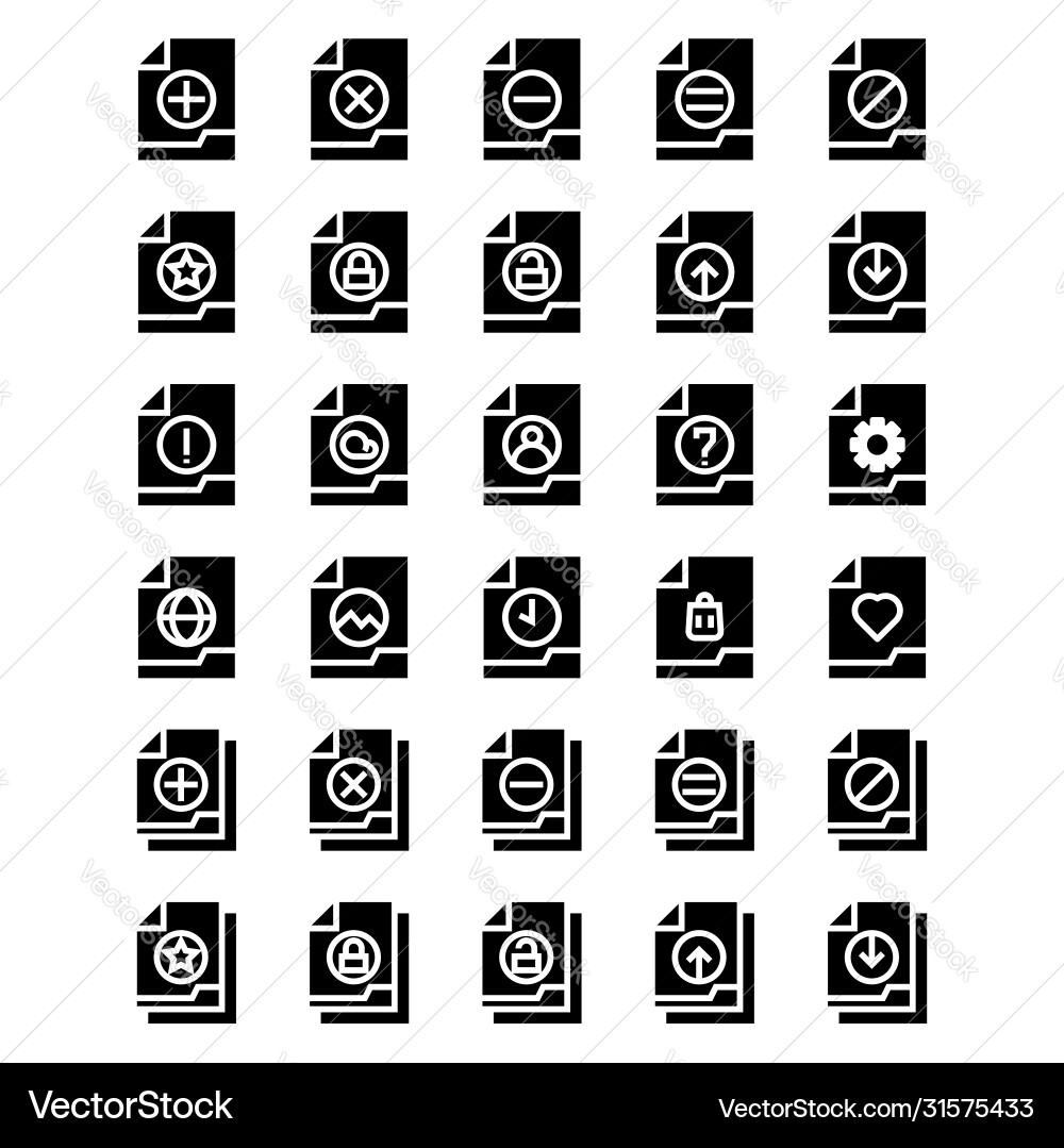 File and folder icon set include Vector Image