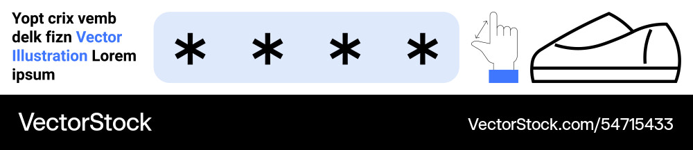 Password input field with finger press icon Password input field with finger press icon vector image