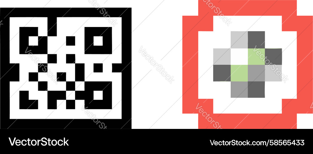 QR Code with Target Eye Scan Vector Image