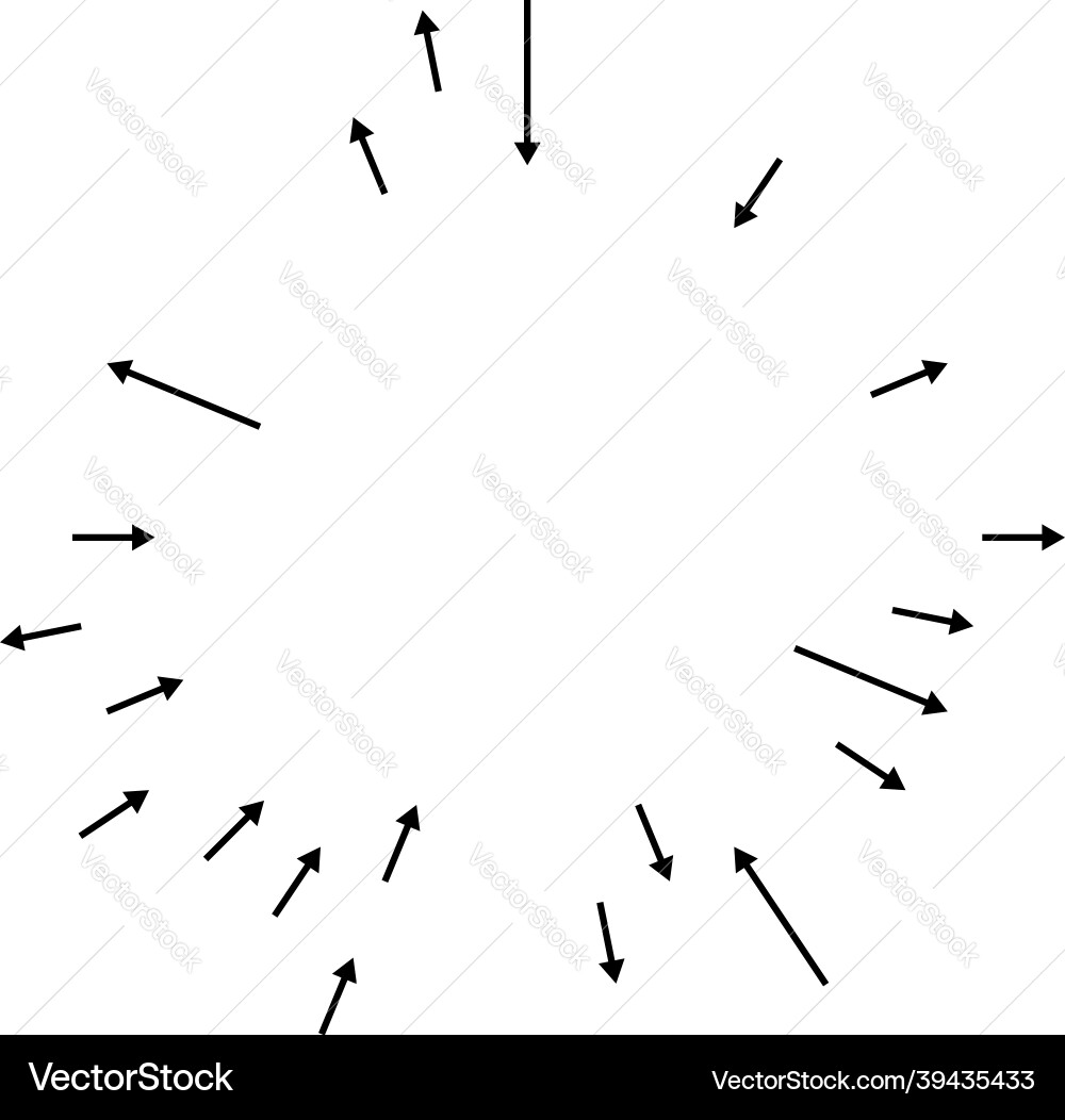 Radial radiating arrows pointers in opposite Radial radiating arrows pointers in opposite Vector Image