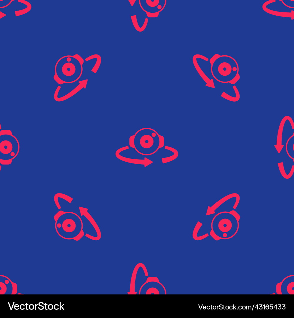 Red 360 degree view icon isolated seamless pattern Red 360 degree view icon isolated seamless pattern Vector Image