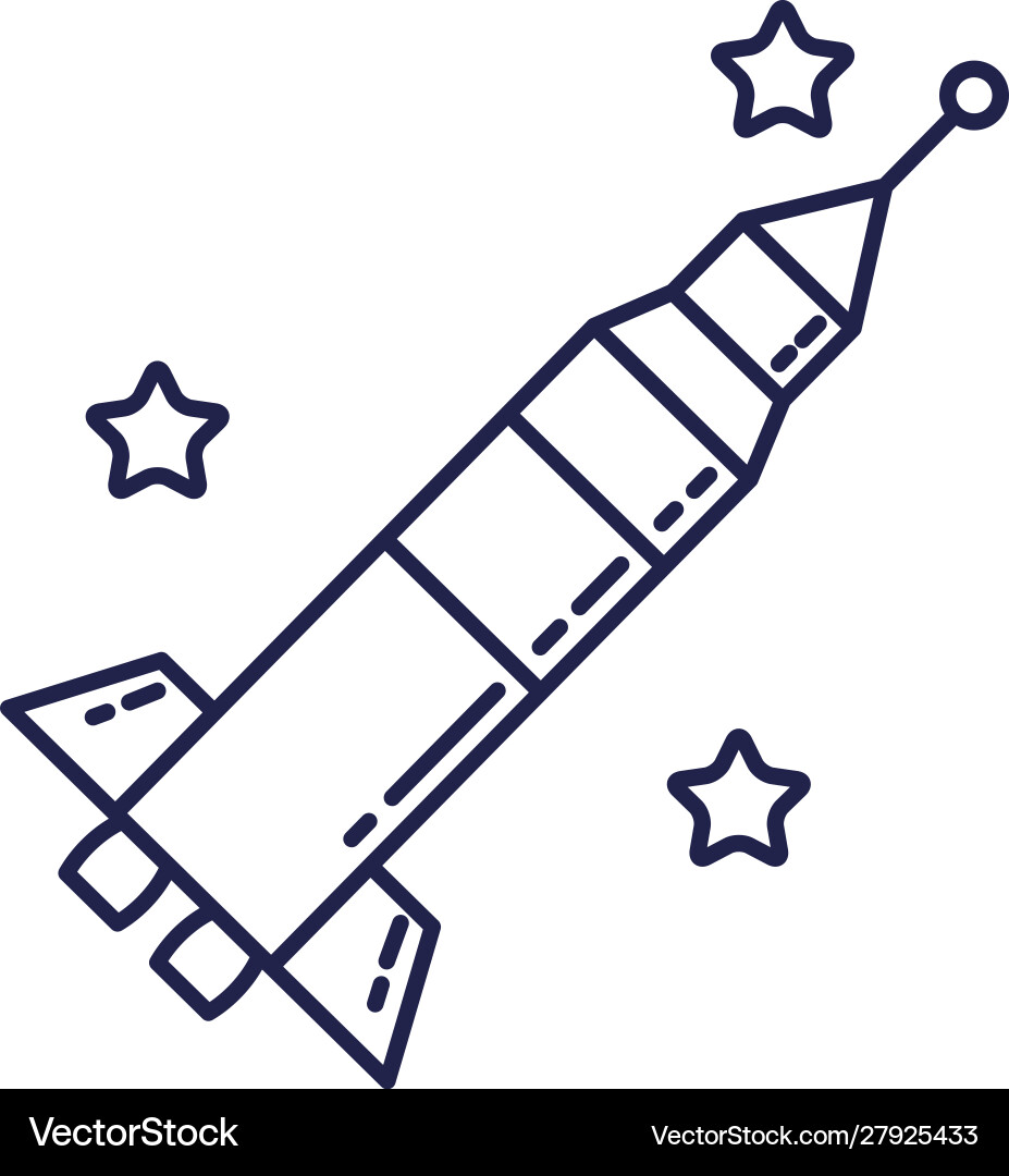 Rocket Launcher Universum Linie Stil Icon Vektorbild