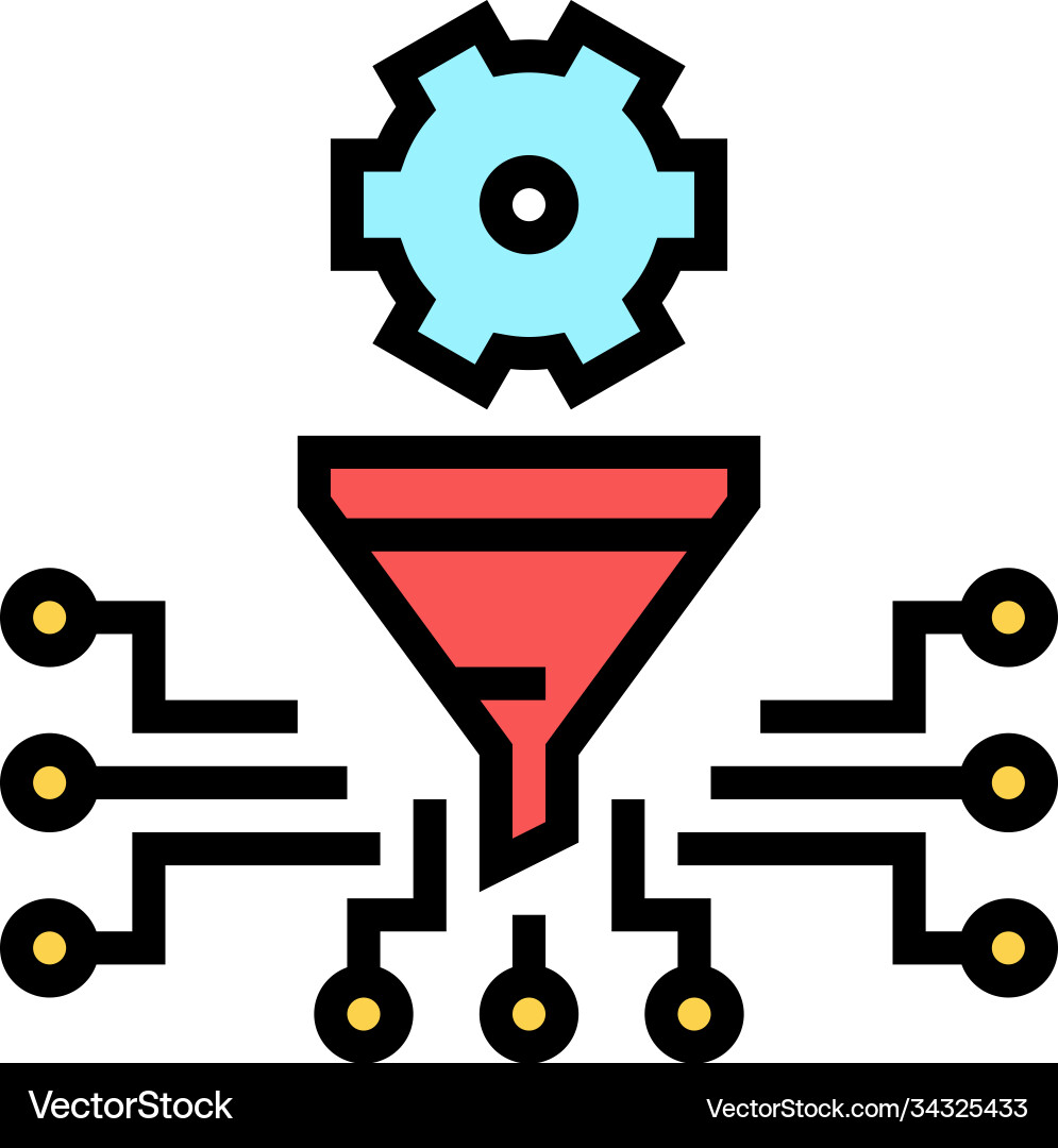 Work process filtration color icon Vector Image