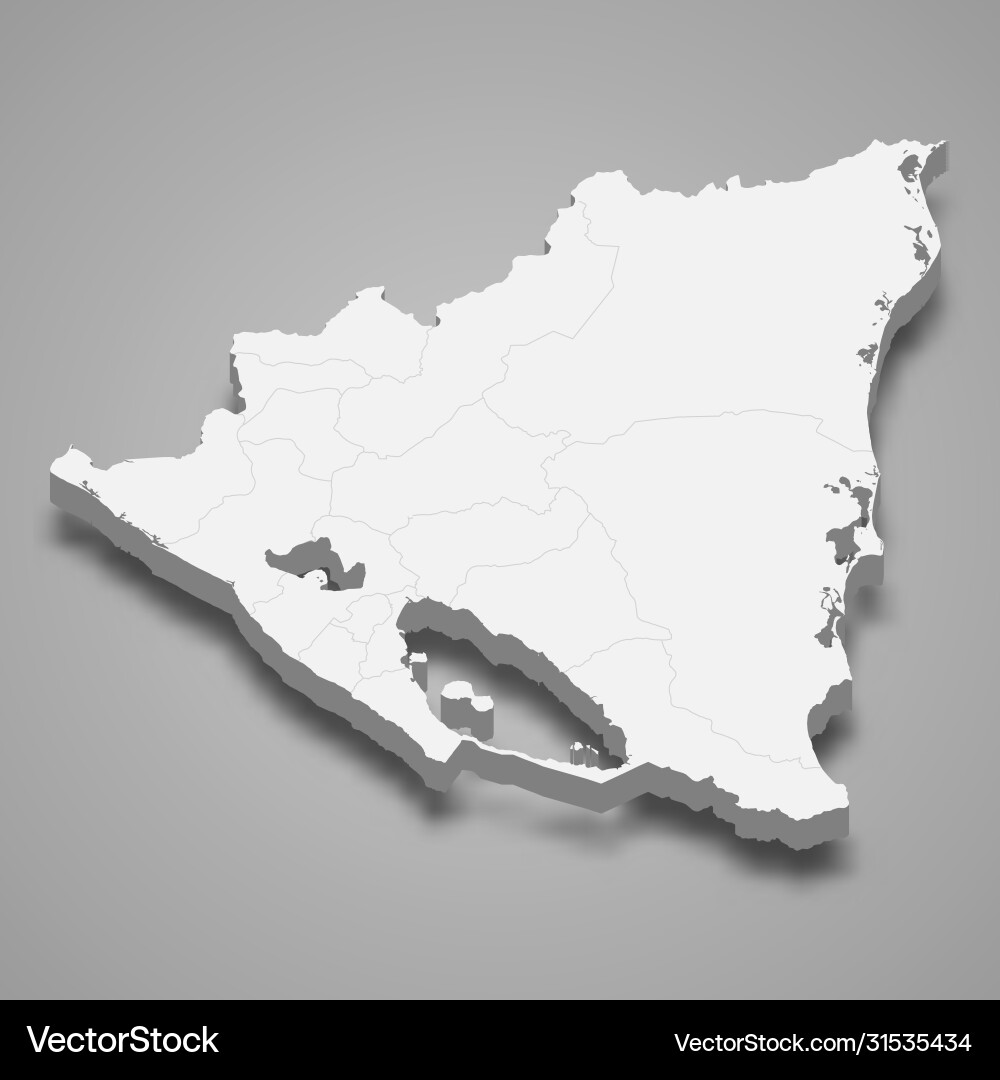 3d map with borders template for your design Vector Image