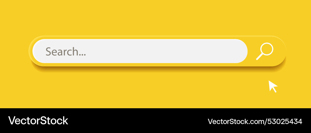 3d search bar internet browser engine Vector Image