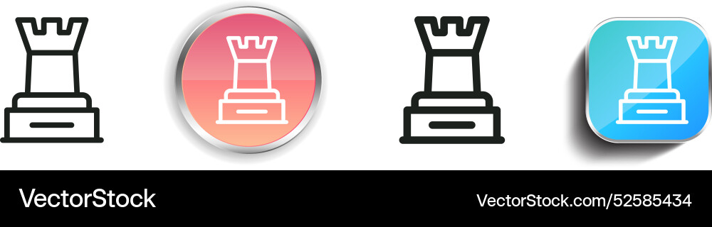 Chess icon thin linear regular and button style vector image