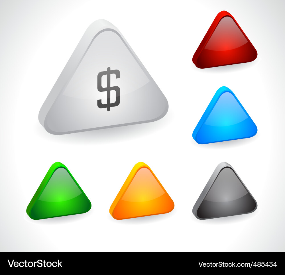 Color 3d buttons for web Vector Image