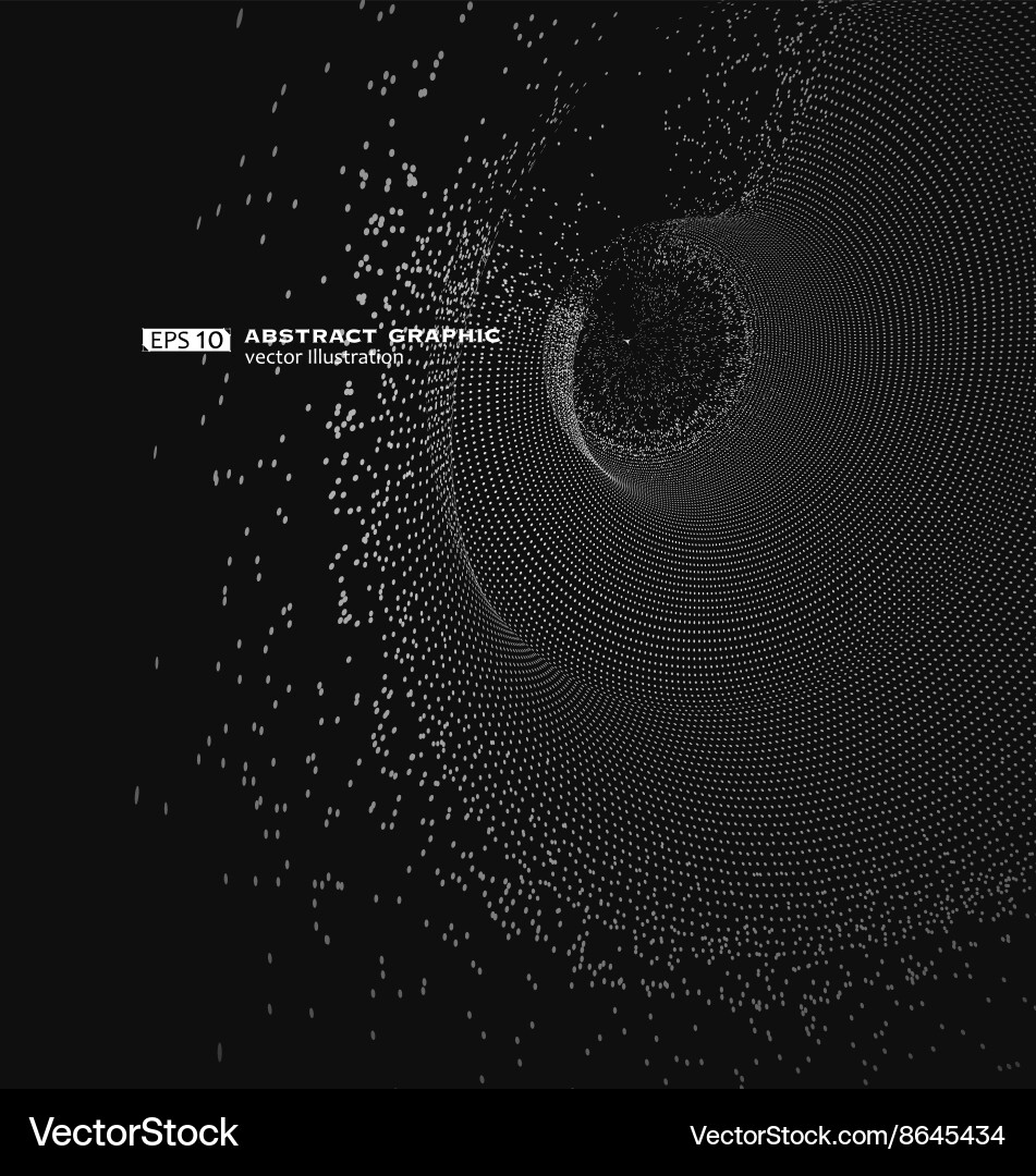 Composed of particles swirling abstract graphics vector image