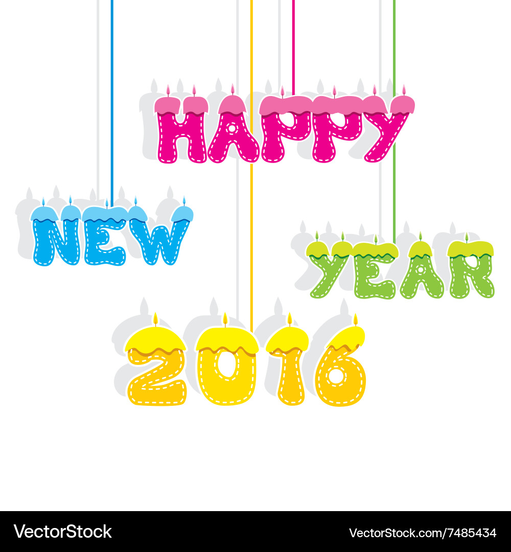 Creative happy new year 2016 greeting card design Vector Image