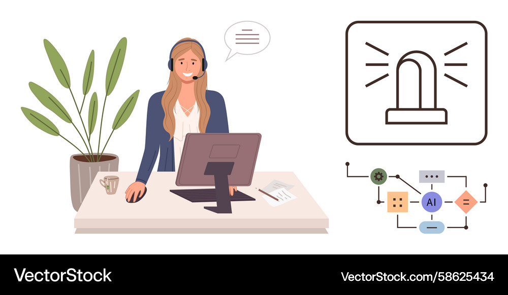 Customer service agent using ai tools Vector Image