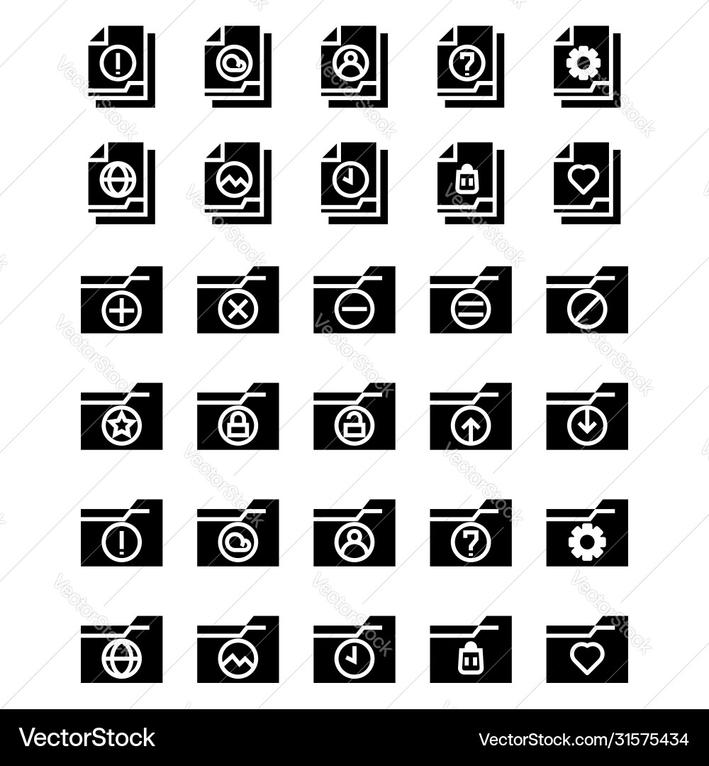 File and folder icon set include File and folder icon set include Vector Image