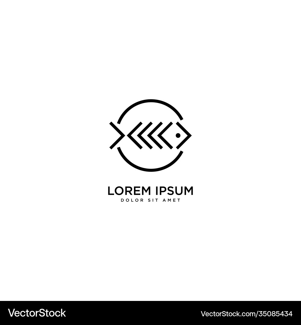 Fish code design simple vector image