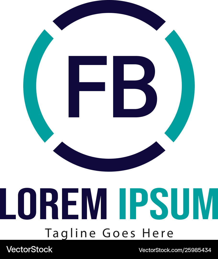 Initial fb logo template with modern frame Vector Image