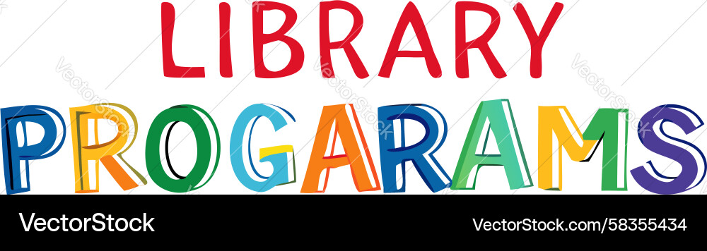 Library Programs Text Vector Image