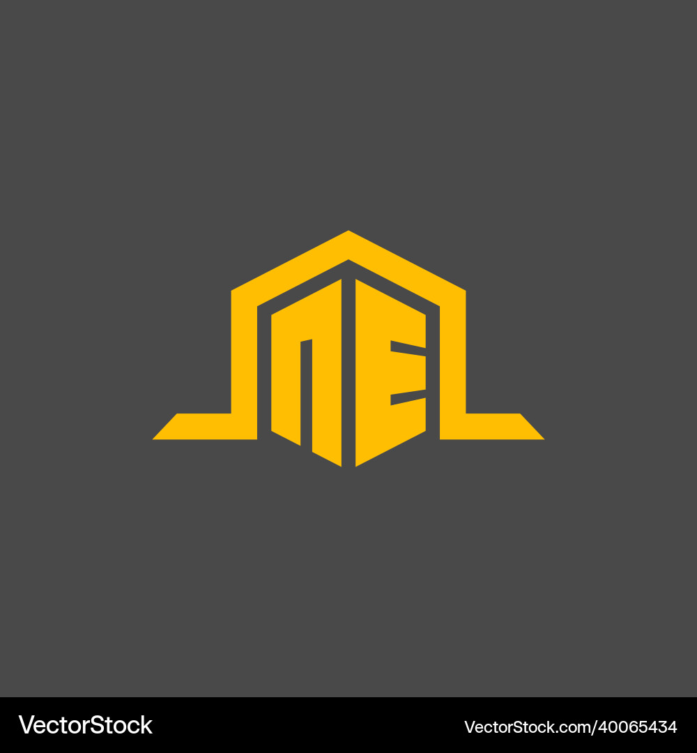 Ne monogram initial logo with hexagon style design Ne monogram initial logo with hexagon style design Vector Image