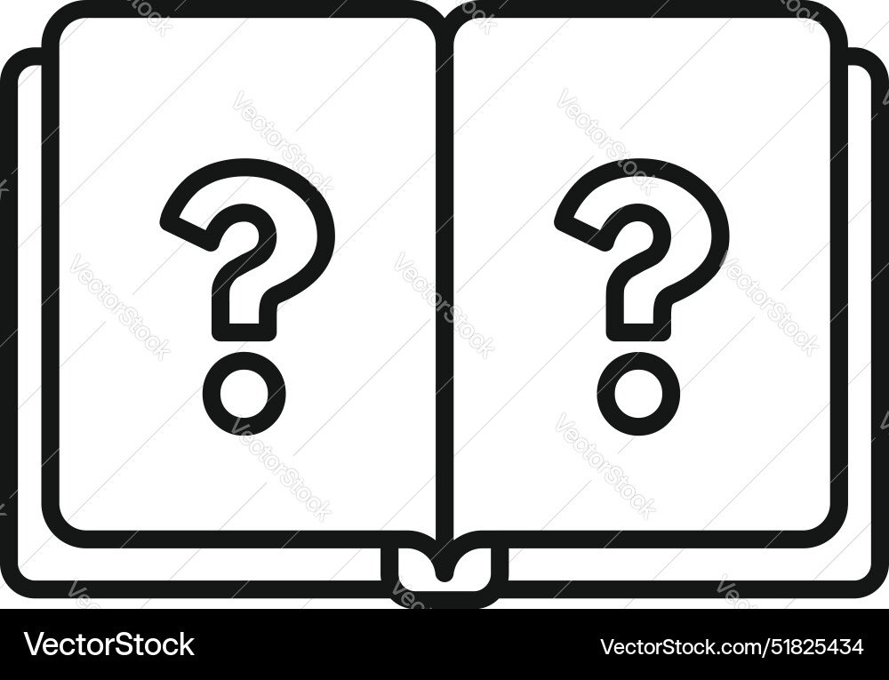 Open book with question marks asking for an answer Open book with question marks asking for an answer vector image