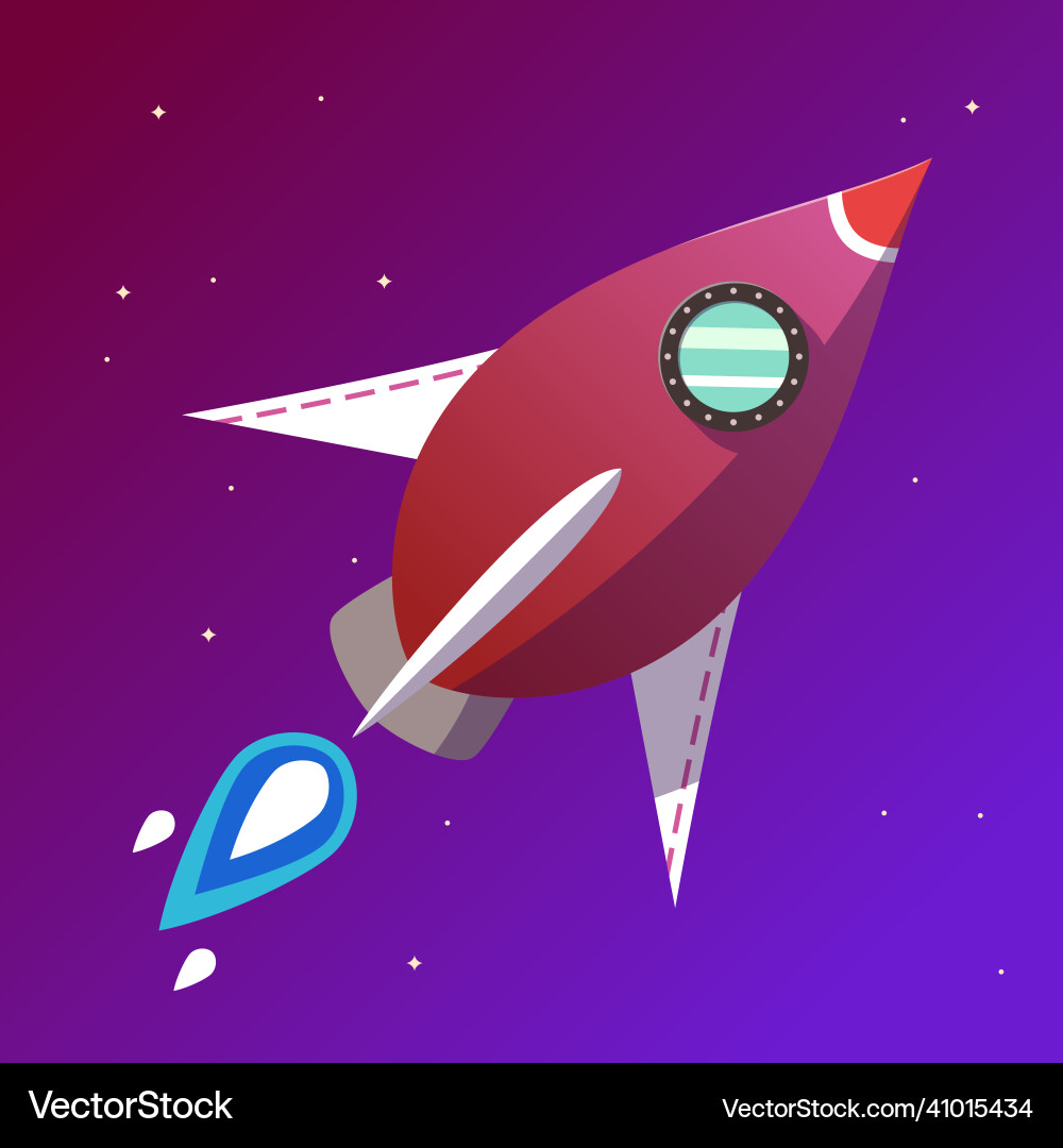 Red rocket in space for game and animations Red rocket in space for game and animations vector image