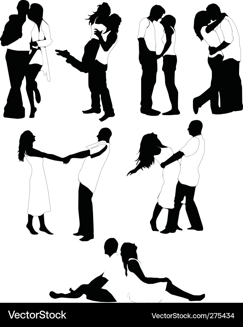 Romantic Silhouette Couple vector image