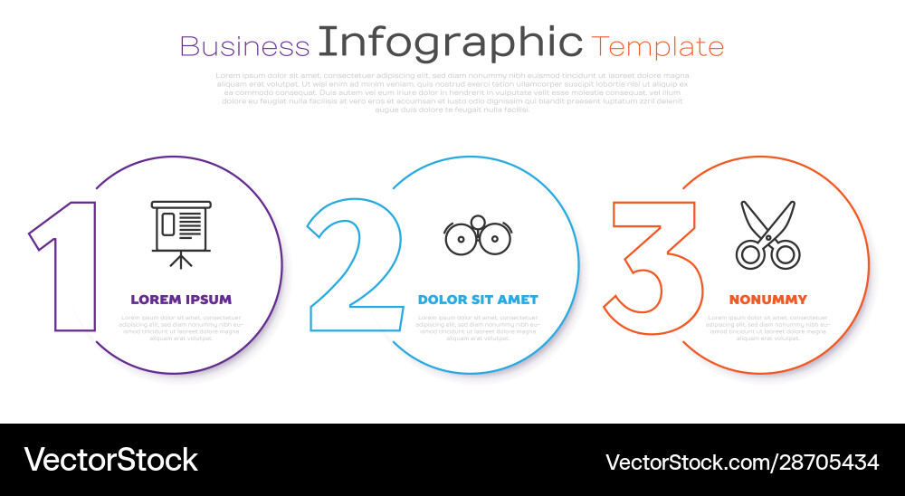 Set line presentation financial board with graph Vector Image