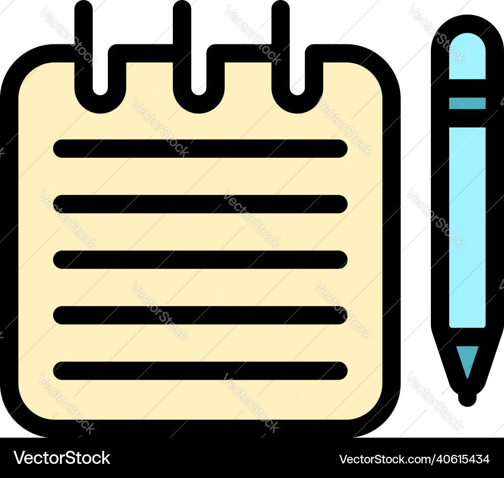 Sketch personal notebook icon color outline Sketch personal notebook icon color outline vector image