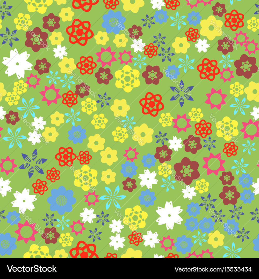 Spring colored flower seamless pattern Vector Image