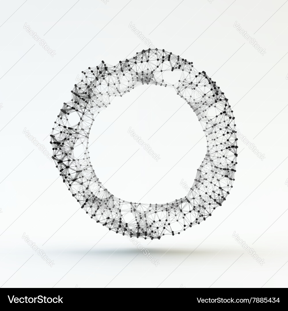 Torus molecular lattice connection structure 3d Vector Image