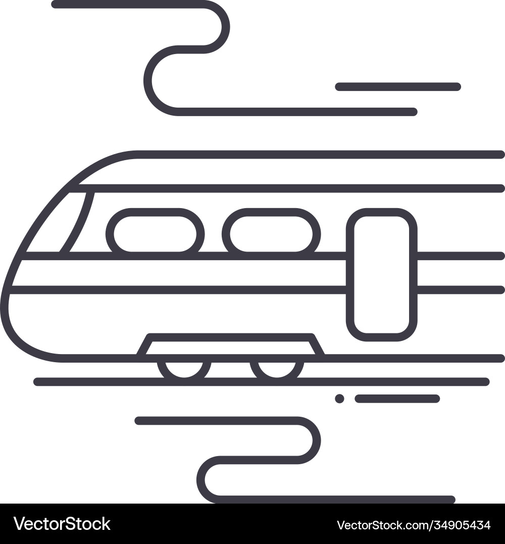 Train icon linear isolated thin Train icon linear isolated thin Vector Image