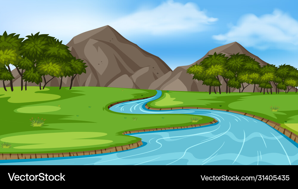 Background scene with many trees in park Background scene with many trees in park Vector Image