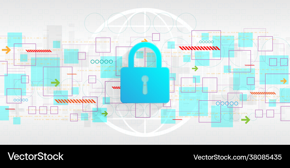 Background secure digital security system Vector Image