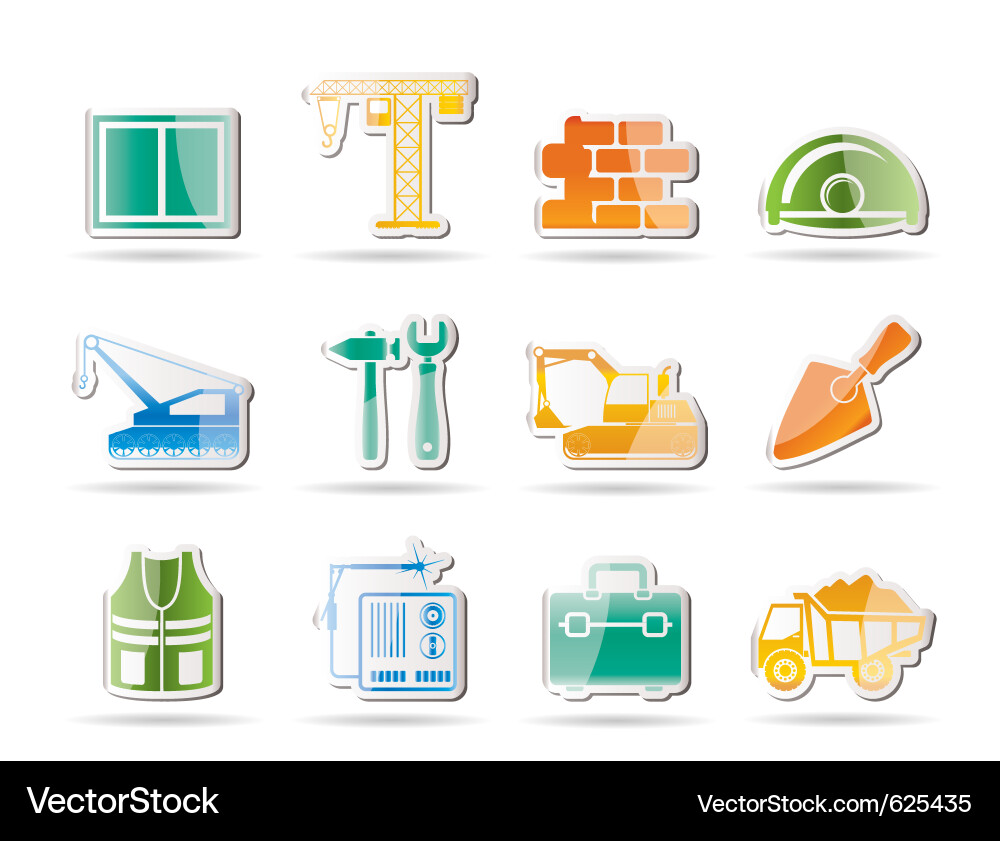 Building and construction icons Vector Image