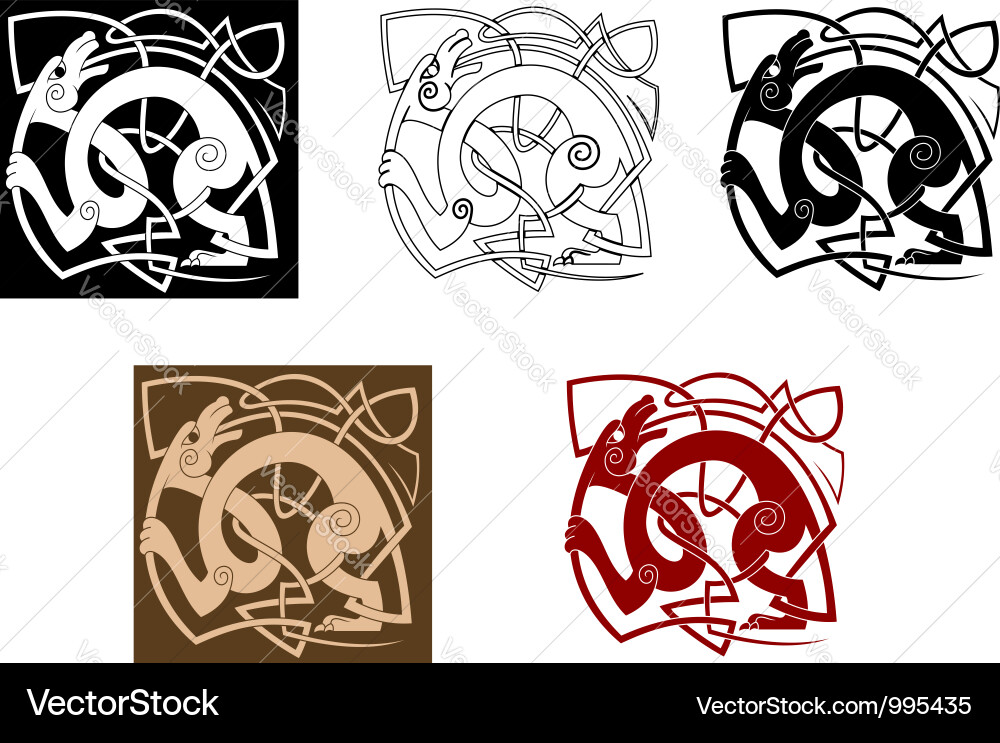 Celtic Knot Dog Symbol vector image