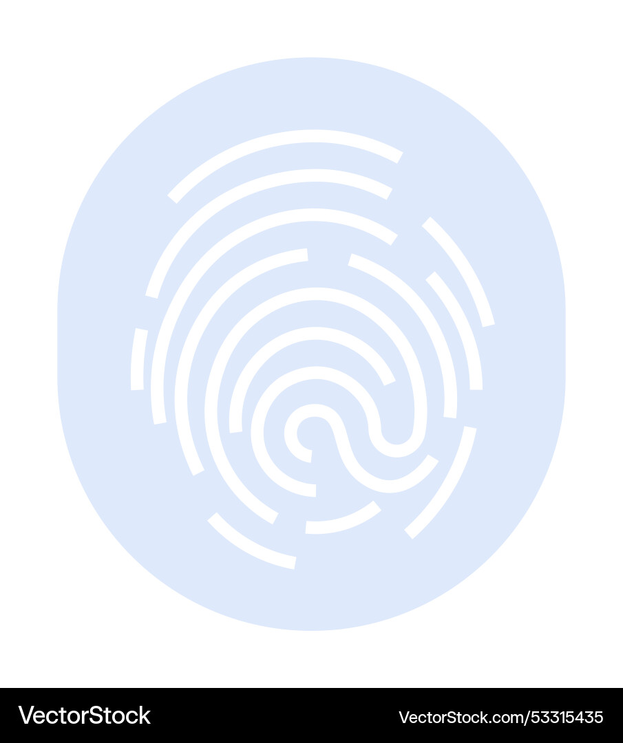 Digital fingerprint symbol representing security vector image