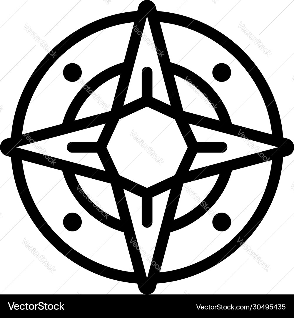 Nautical compass icon outline style – Royalty-Free Vector | VectorStock, image size:1000x1080