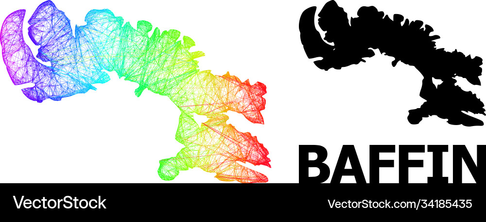 Network map baffin island with spectrum Vector Image
