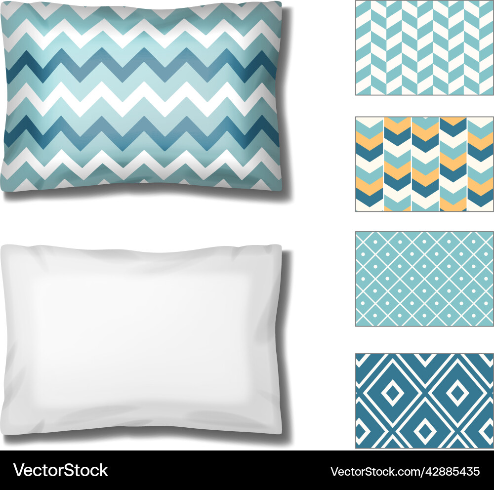 Pillow patterns realistic set Vector Image