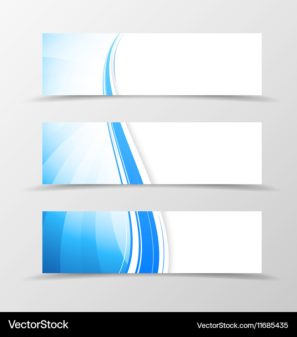 Set of header banner dynamic wavy design Vector Image