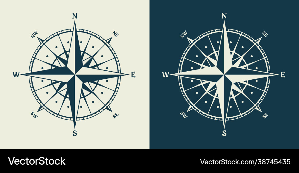 Vintage Marine Wind Rose nautische Diagramm Vintage Marine Wind Rose nautische Diagramm vektorbild