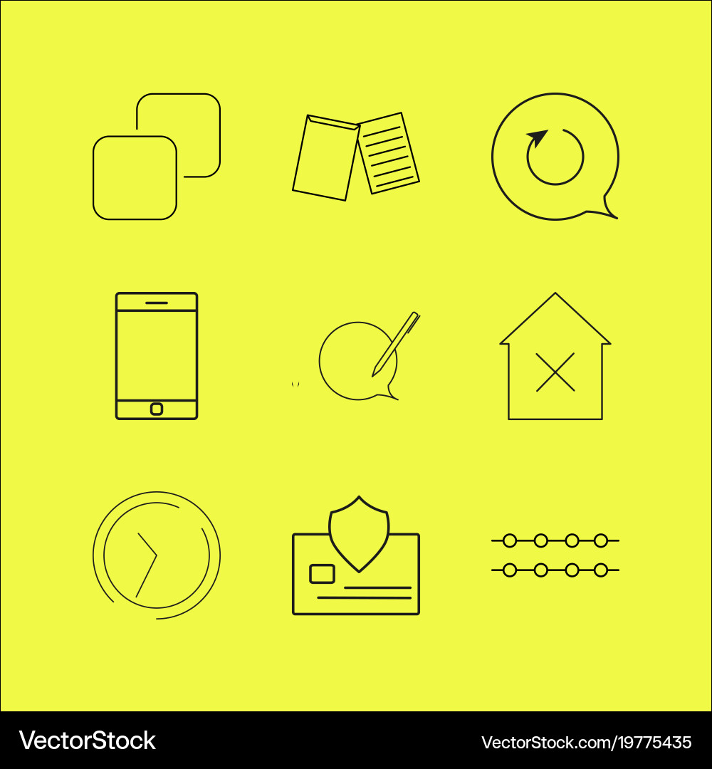 Web linear icon set simple outline icons Vector Image