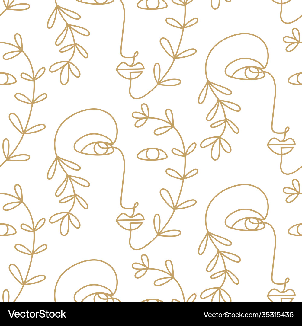 Abstract faces seamless pattern texture Vector Image