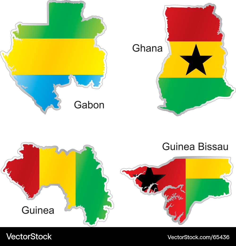 African Flags Map Vector Image