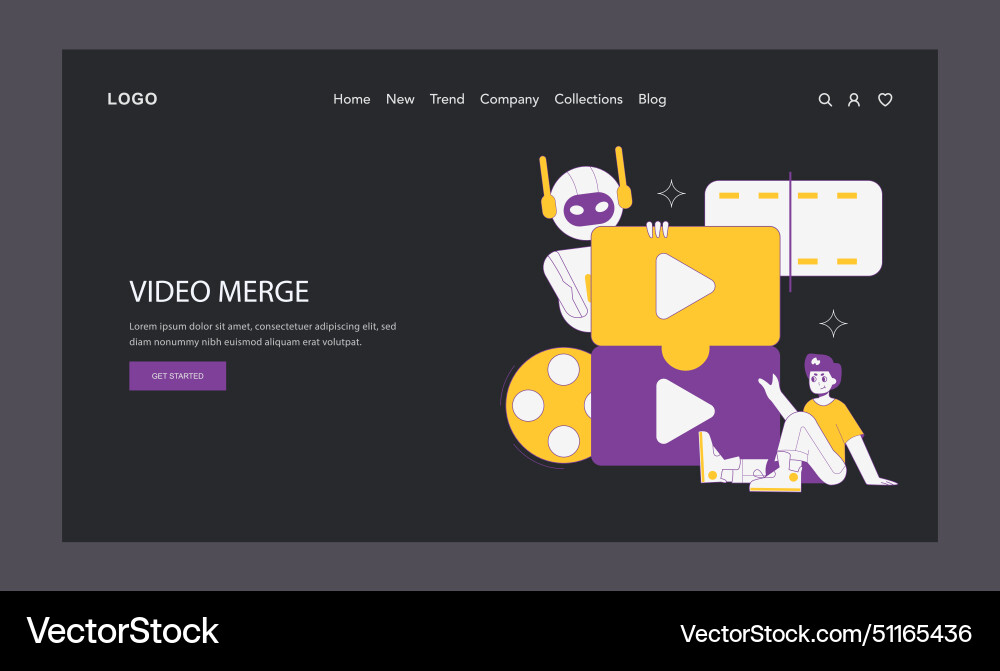 Ai for video creation flat Royalty Free Vector Image