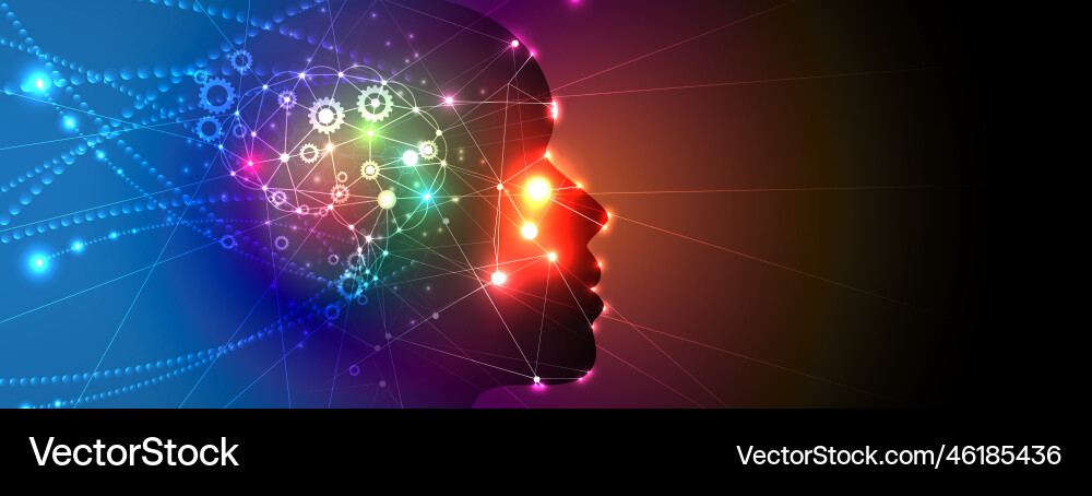 Artificial intelligence technology web background Artificial intelligence technology web background Vector Image