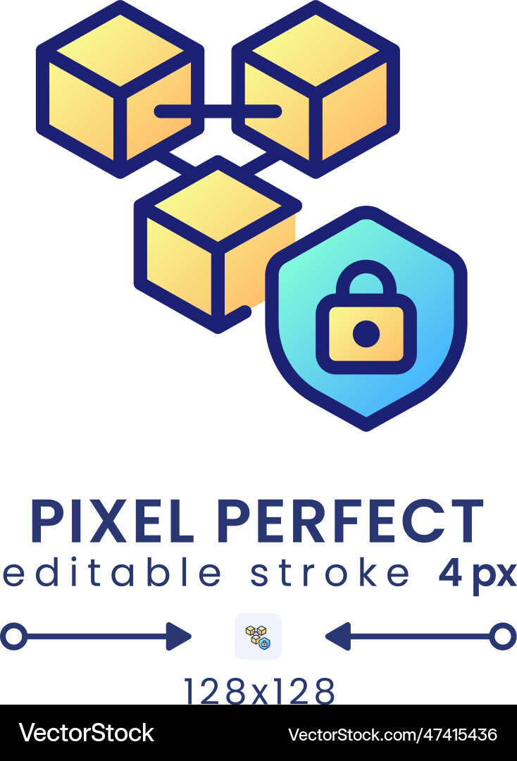 Blockchain security gradient fill desktop icon Vector Image
