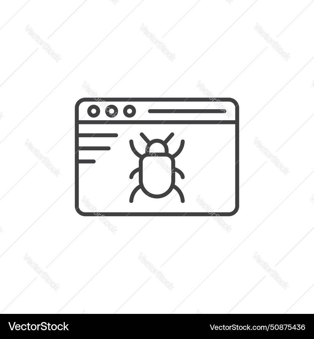 Bug icon set malware computer virus symbol Vector Image