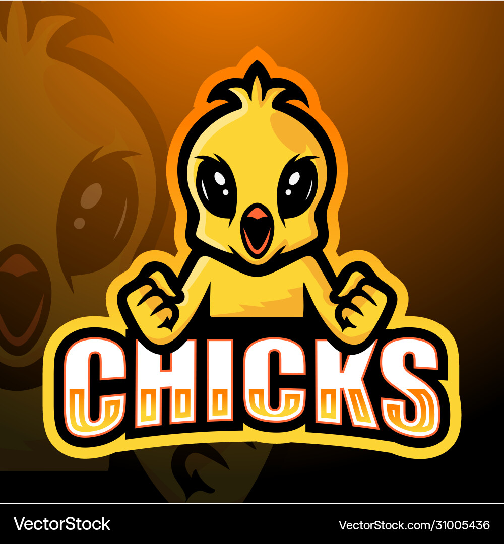 Chick mascot esport logo design Chick mascot esport logo design vektorbild
