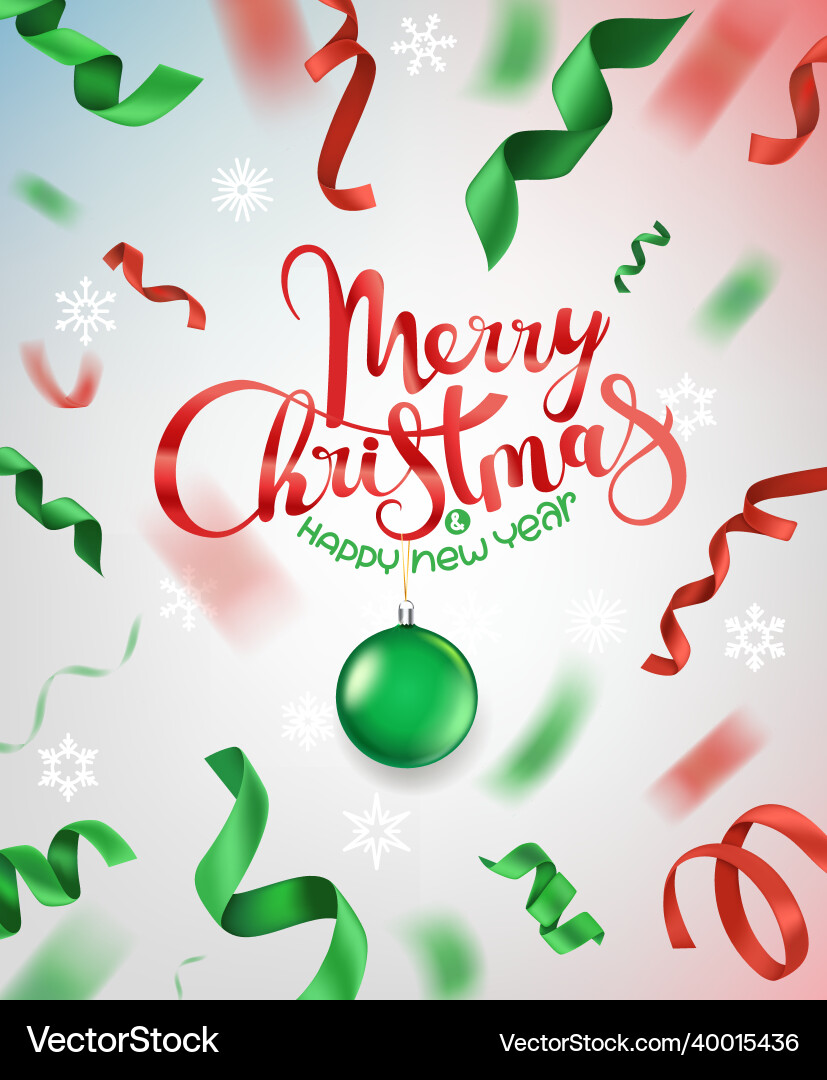 Christmas Banner with Silk Ribbons Vector Image